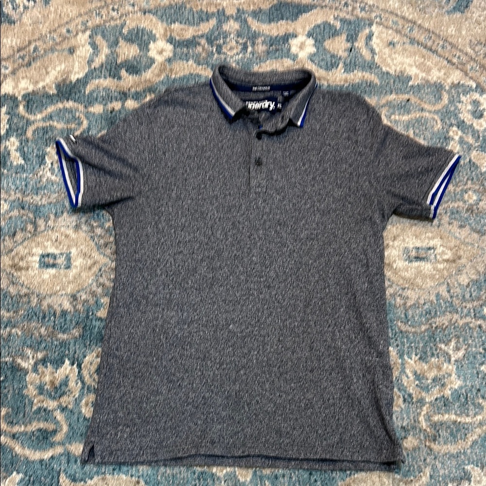 Superdry Grey Polo Shirt Performance Fabric